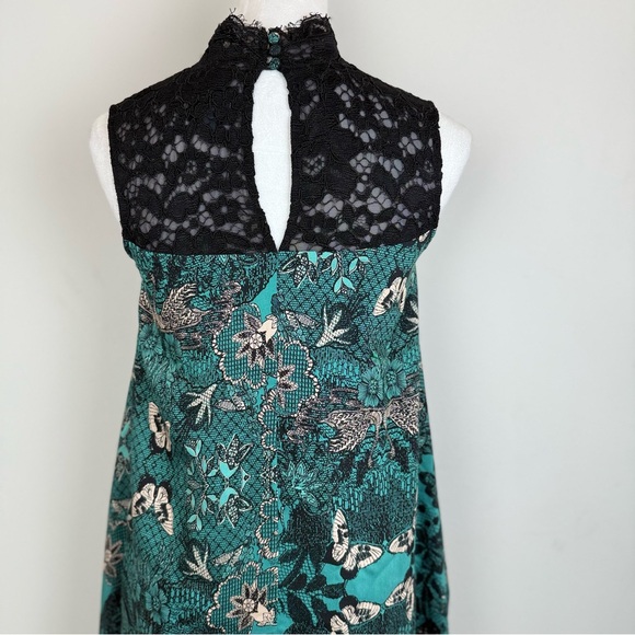 Maeve Teal and Black Lace Midi Dress - Picture 6 of 10